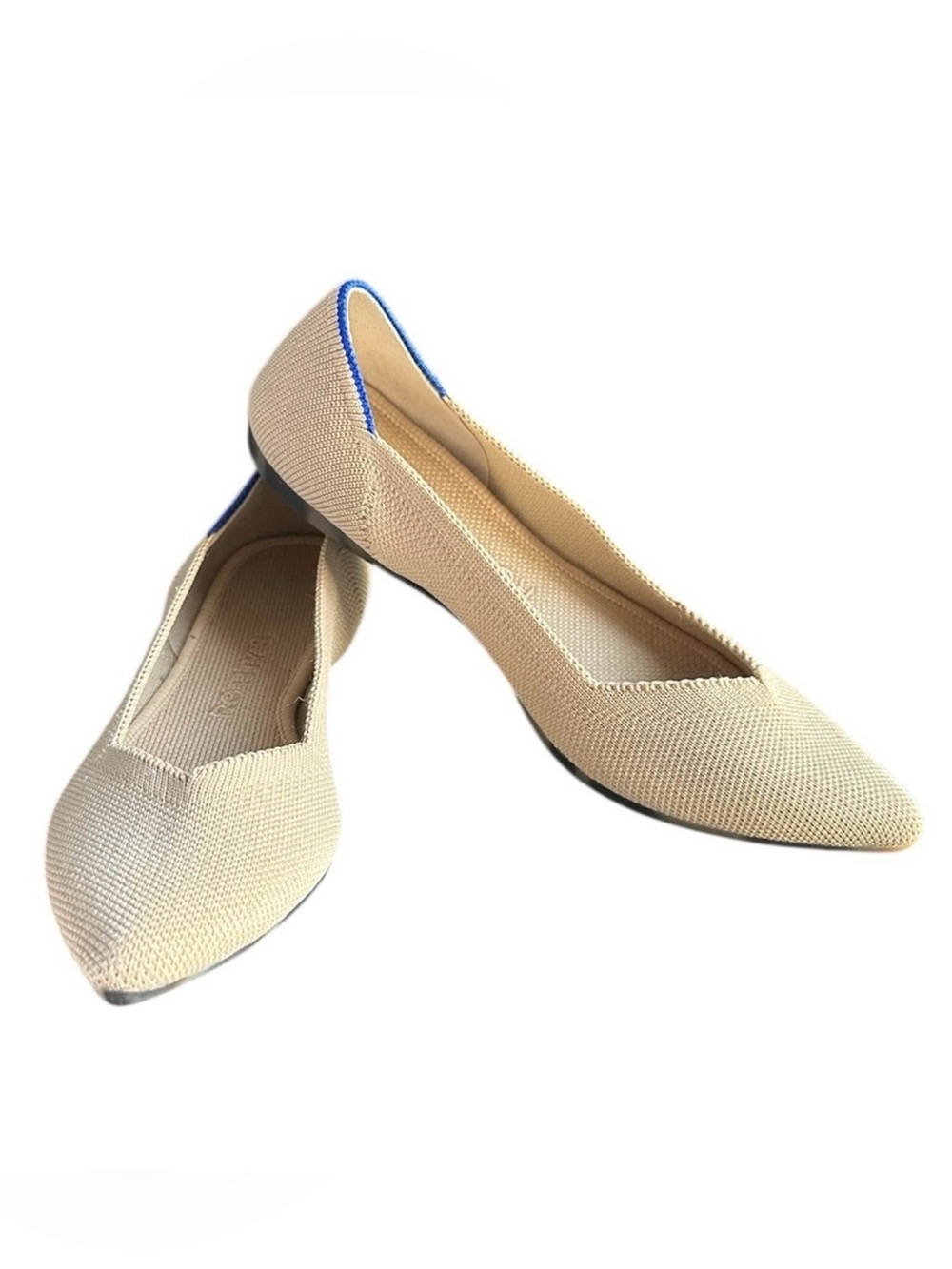Rothy's The Point Pointed Toe Flats in Ecru Light Beige / Cream Size 6
